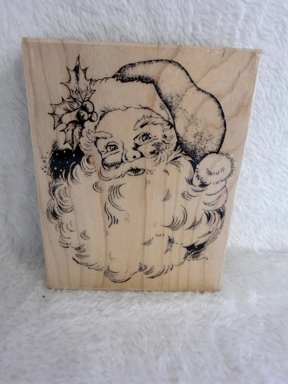 Stampendous Wood Backed Rubber Stamp Jolly Santa R156 Christmas Card Making